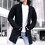 Solid Stand Collar Mid-length Knit Cardigan